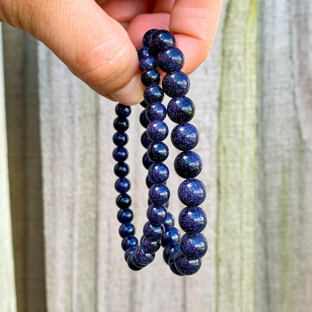 Natural Sodalite Beaded Bracelet – 8mm Healing Crystal, Blue, Stretch Fit