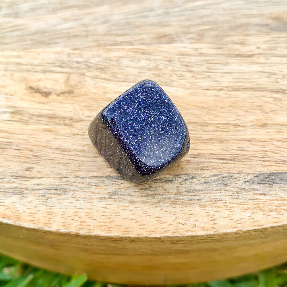 Looking for  Blue Goldstone tumbled Stone -  Blue Polished Stone at MAGIC CRYSTALS. Enjoy FREE SHIPPING available when you are looking for Blue Goldstone, Tumbled Blue Goldstone, Blue Sandstone, Man-made Stone, Pocket Stone, Career Stone. Blue Goldstone is known as a protective warrior stone. 