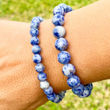 Blue Spot Jasper Stone Natural Bead Gemstone Bracelet