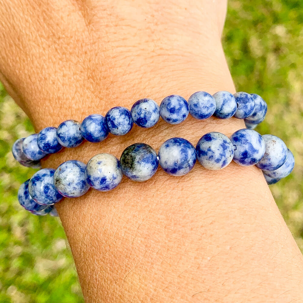 Looking for a Blue Spot Jasper bracelet? Shop at Magic Crystals for the best quality Blue Spot Jasper jewelry. We have 8 mm and 6mm Round Bracelet Stretchy String bracelets for men and women. Healing Crystal Bracelet, Gemstone Bracelets, Bracelets for Women, Fathers Day and Mothers Day Gift, Reiki Jewelry.
