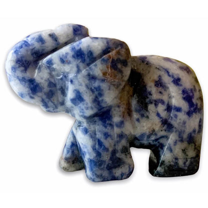 Shop for our unique genuine Blue Spot Jasper, Handmade Natural Crystal Carved, Blue Spot Jasper elephant, crystal elephant, carved elephant, Quartz Crystal Elephant, Carving for Reiki healing. Blue Spot Jasper Crystal ELEPHANT Shaped-Stone at Magic Crystals, with FREE SHIPPING available.