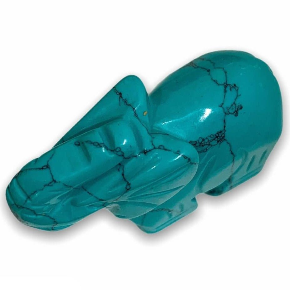 Looking for carved animals? Shop for our unique genuine Blue Turquoise, Handmade Natural Crystal Carved, Blue Turquoise elephant, crystal elephant, carved elephant, Quartz Crystal Elephant, Carving for Reiki healing. Blue Turquoise Crystal ELEPHANT Shaped-Stone at Magic Crystals, with FREE SHIPPING available.