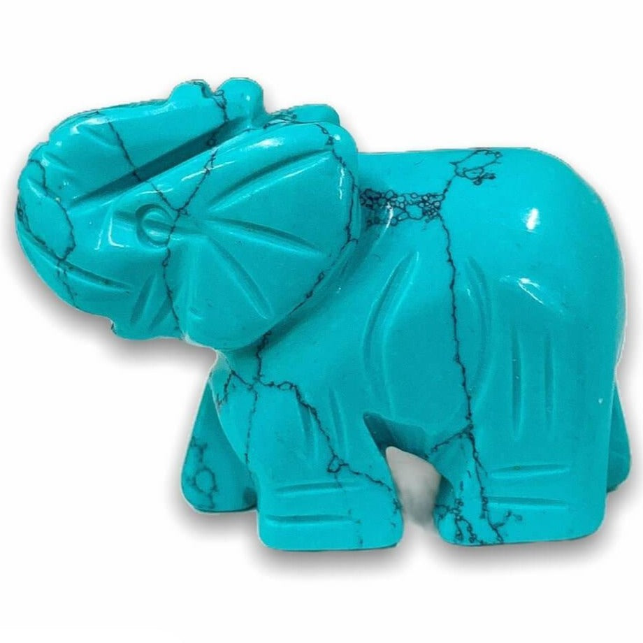 Looking for carved animals? Shop for our unique genuine Blue Turquoise, Handmade Natural Crystal Carved, Blue Turquoise elephant, crystal elephant, carved elephant, Quartz Crystal Elephant, Carving for Reiki healing. Blue Turquoise Crystal ELEPHANT Shaped-Stone at Magic Crystals, with FREE SHIPPING available.
