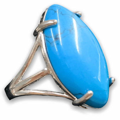 Blue-Turquoise-Crystal-Ring. Natural Stone Ring at MagicCrystals.com by Magic Crystals