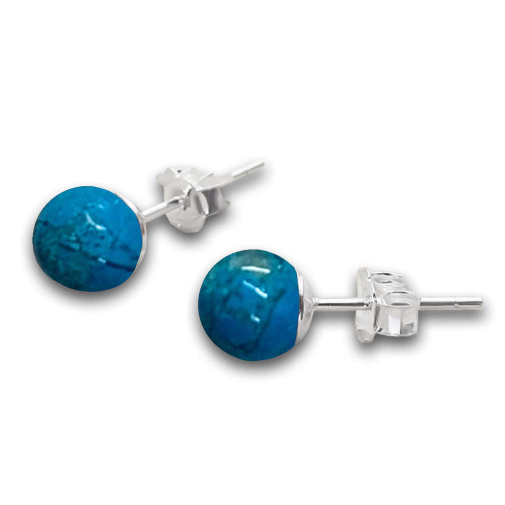    Blue-Turquoise-Eye--Stud-Beaded-Earrings-Magic-Crystals-Stud-Earrings-8mm . Minimaliat atud earrings for women