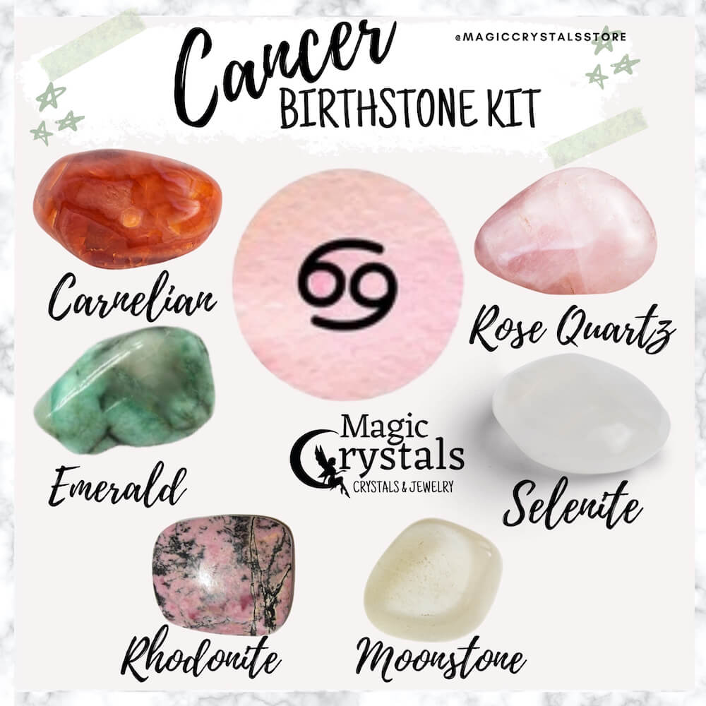 Cancer Rising Sign Crystal Cancer Zodiac Crystal Set - Crystals for Cancer - Magic Crystals