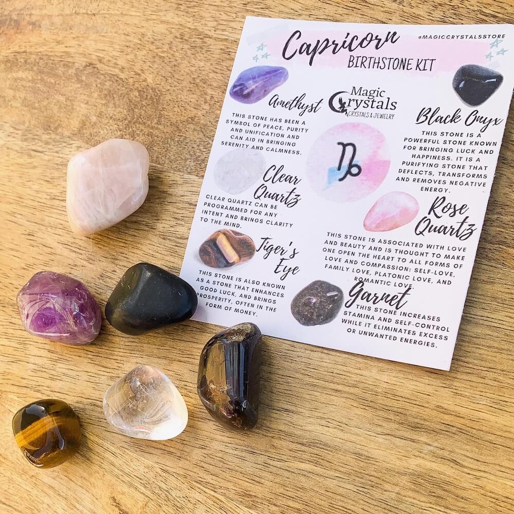 Capricorn Zodiac Crystal Set Crystals for Capricorn Magic Crystals
