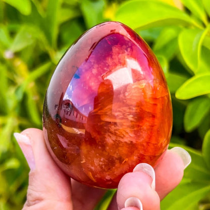 Looking for a genuine and stunning Carnelian Crystal Egg? Shop at Magic Crystals for polished cut base carnelian. Carnelian Crystal Egg - B. We only carry 'AAA' Quality Carnelian from India and Madagascar. Red Agate Crystal for reiki Healing. Free Standing Crystal. Carnelian-Egg-D