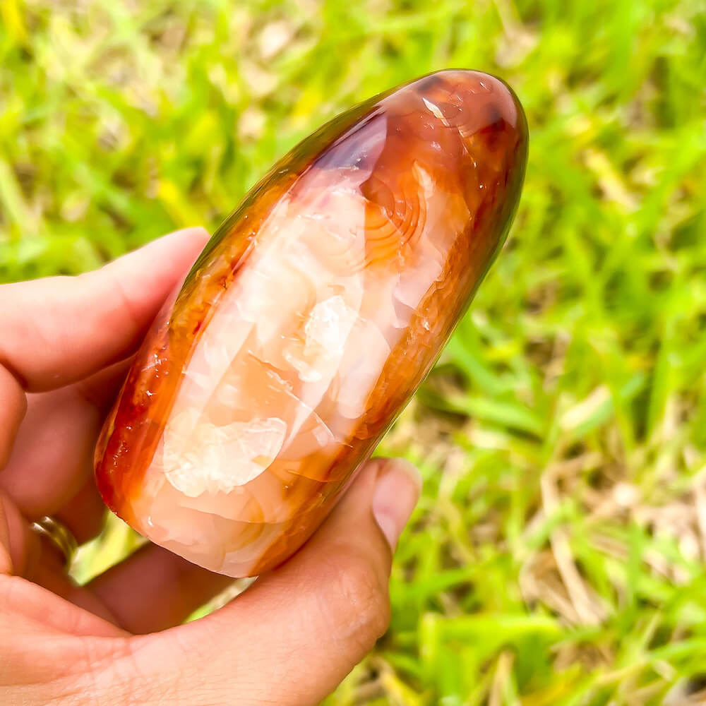 Looking for genuine and stunning Carnelian Free Form - #2 Shop at Magic Crystals for polished cut base carnelian. We only carry 'AAA' Quality Carnelian from India and Madagascar. Carnelian Crystal -  Red Crystal - Tower for reiki Healing. Free Standing Crystal, Beautiful Display Crystal.