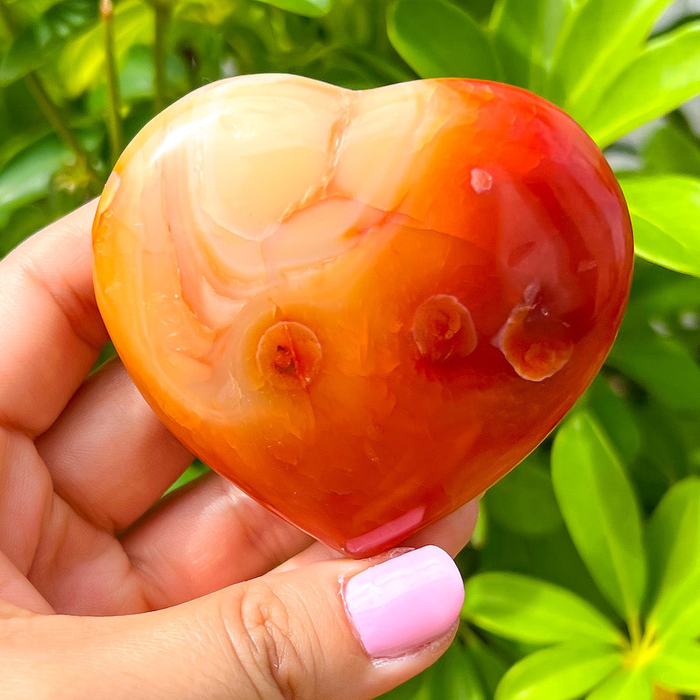 Looking for a genuine and stunning Carnelian Crystal Heart? Shop at Magic Crystals for Carnelian Heart - Orange Heart - Crystal Stone Heart. Extra-High Quality Carnelian Hearts. We only carry 'AAA' Quality Carnelian from Madagascar. Red Agate Crystal for Reiki Healing. Red Carnelian, Orange Carnelian, Authentic Crystal. Carnelian-Heart-O