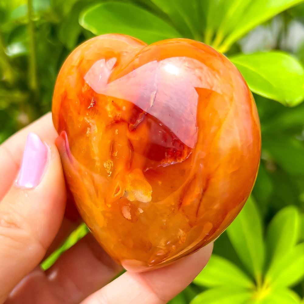 Looking for a genuine and stunning Carnelian Crystal Heart? Shop at Magic Crystals for Carnelian Heart - Orange Heart - Crystal Stone Heart. Extra-High Quality Carnelian Hearts. We only carry 'AAA' Quality Carnelian from Madagascar. Red Agate Crystal for Reiki Healing. Red Carnelian, Orange Carnelian, Authentic Crystal. Carnelian-Heart-P