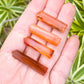 Gemstone Single Point Wand - Carnelian Point. Check out our Jewelry points, Healing Crystals, Bohemian Stones, Pointed Gemstone, Natural Stones, crystal tower, pointed stone, healing pencil stone. Single Terminated Gemstone Mix Crystal Pencil Point Stone, Obelisk Healing Crystals ,Mixed Points, Tower Pencil. Mini Crystal Towers.