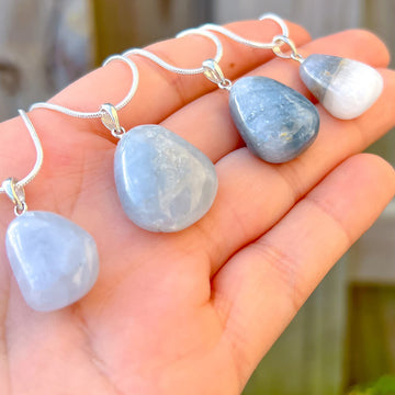 Celestite Crystal Necklace Throat Chakra Pendant Magic Crystals