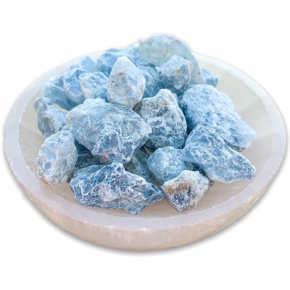 Looking for Celestite Raw Stone - Celestite Rough Crystal - Celestite Chips Stone? Magiccrystals.com carries genuine Celestite from Madagascar. Natural, pale icy blue Celestite with FREE SHIPPING available