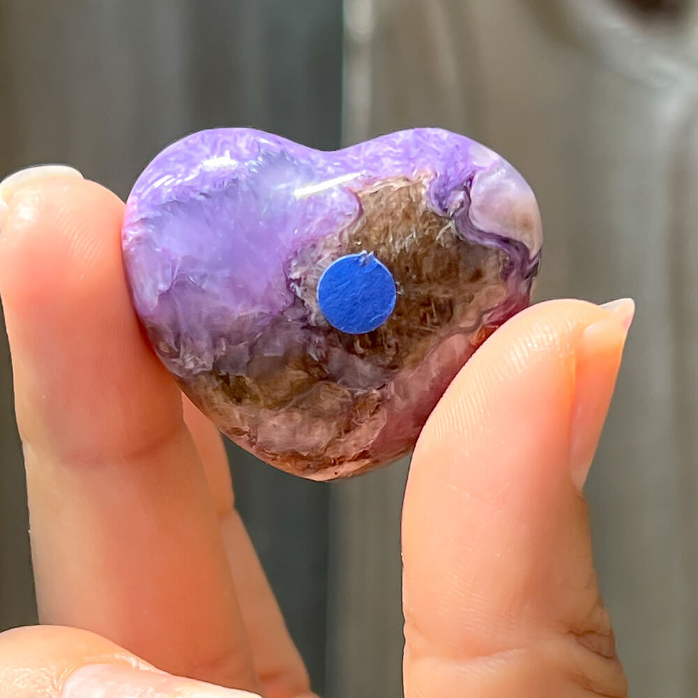 Charoite "Stone of The Dragon" Heart from Russia. High Quality, Russian Natural Purple Stone, Polished Crystal, Spiritual Gifts. Charoite is known as a soul stone that can provide strong physical and emotional healing energies. FREE SHIPPING available. Natural Charoite Gemstone. Natural Russian Charoite.