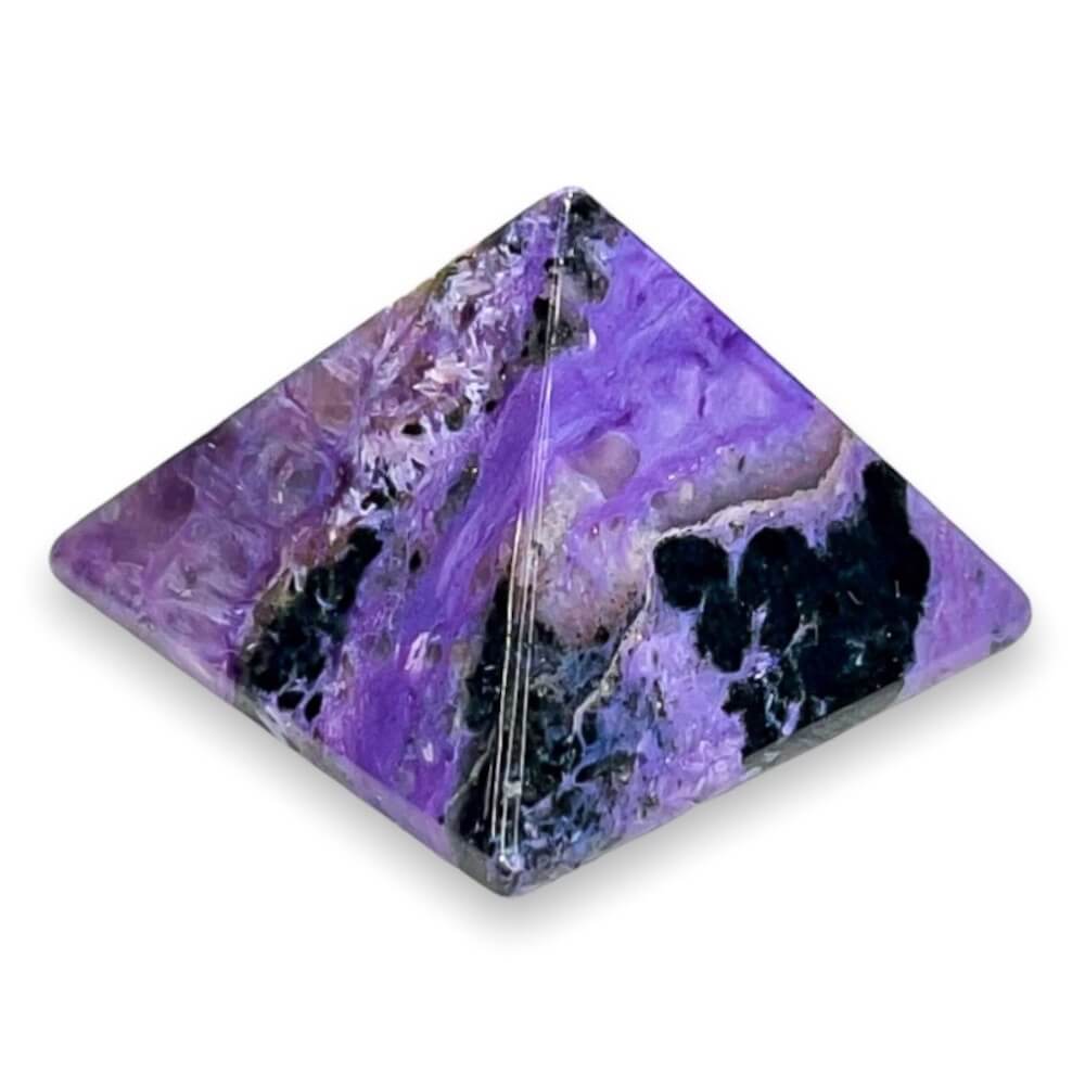 Charoite "Stone of The Dragon" Pyramid from Russia. High Quality, Russian Natural Purple Stone, Polished Crystal, Spiritual Gifts. Charoite is known as a soul stone that can provide strong physical and emotional healing energies. FREE SHIPPING available. Natural Charoite Gemstone. Natural Russian Charoite.