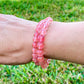 Cherry Quartz bracelet close-up