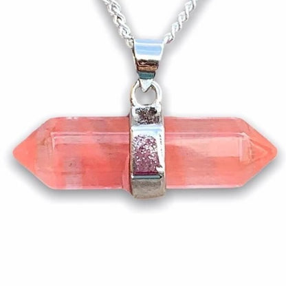 Looking for Unique Cherry Quartz jewelry? Find Cherry Quartz Necklace - Pink Cherry Quartz Crystal Pendant - Horizontal Hexagonal Crystal Necklace - Pink Crystal Pendant - Healing Stone when you shop at Magic Crystals. Natural Cherry Quartz Crystal Healing Pendant Necklace. Mens Cherry Quartz pendant necklace.