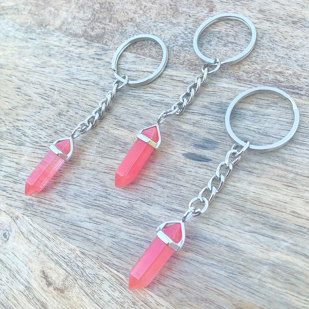 Cherry Quartz Double Point Keychain – Magic Crystals