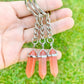 Cherry Quartz KEYCHAIN. Shop at Magic Crystals for Crystal Keychain, Pet Collar Charm, Bag Accessory, natural stone, crystal on the go, keychain charm, gift for her and him. FREE SHIPPING available. Cherry Quartz Crystal Key Chain, Crystal Keyring, Cherry Quartz Crystal Key Holder.