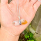 Raw Citrine and Clear Quartz Pendant Crystal Necklace. Abundance amplifier necklace. Looking for citrine necklaces? Citrine Jewelry?  Find quality citrine gemstone when you shop at Magic Crystals. Citrine is a solar plexus chakra stone used metaphysically to increase, magnify and clarify personal power and energy