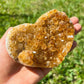 Citrine Druzy Heart Cluster. Citrine Crystal Cluster Heart Geode at Magic Crystals. Crystal Citrine Heart Cluster, Heart Citrine Crystal Cluster. Citrine Heart Druzy Crystal Cluster Geode Solar Plexus Stone Wealth Stone Citrine Crystal. Gemstone Carving Heart. FREE SHIPPING available.