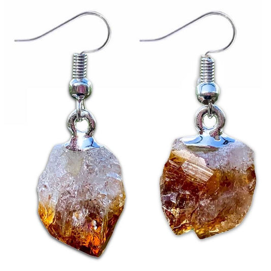 Check out our CITRINE Earrings - Birthstone, Raw Stone Jewelry, Dangle Earrings, Healing Crystals, Silver Earrings when you shop at Magic Crystals. What is Citrine? Citrine is a mineral, member of the Quartz family. Citrine Crystal meaning is ABUNDANCE and MOTIVATION. Citrine stone benefits and more.