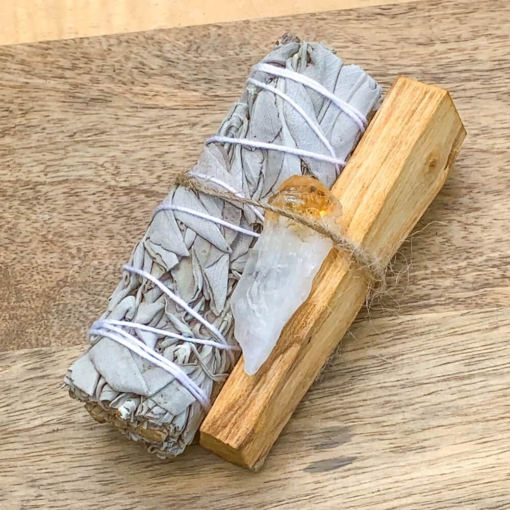 Looking for, where can I buy White Sage, Palo Santo sticks, and citrine crystals? Shop at Magic Crystals for Citrine Smudge Bundle, Palo Santo, White Sage, Citrine - Space Clearing - Home Cleansing Kit - Calming Smudge Bundle - Meditation. Smudging for Cleansing and Clearing Your Home, Clearing Negative Energy.