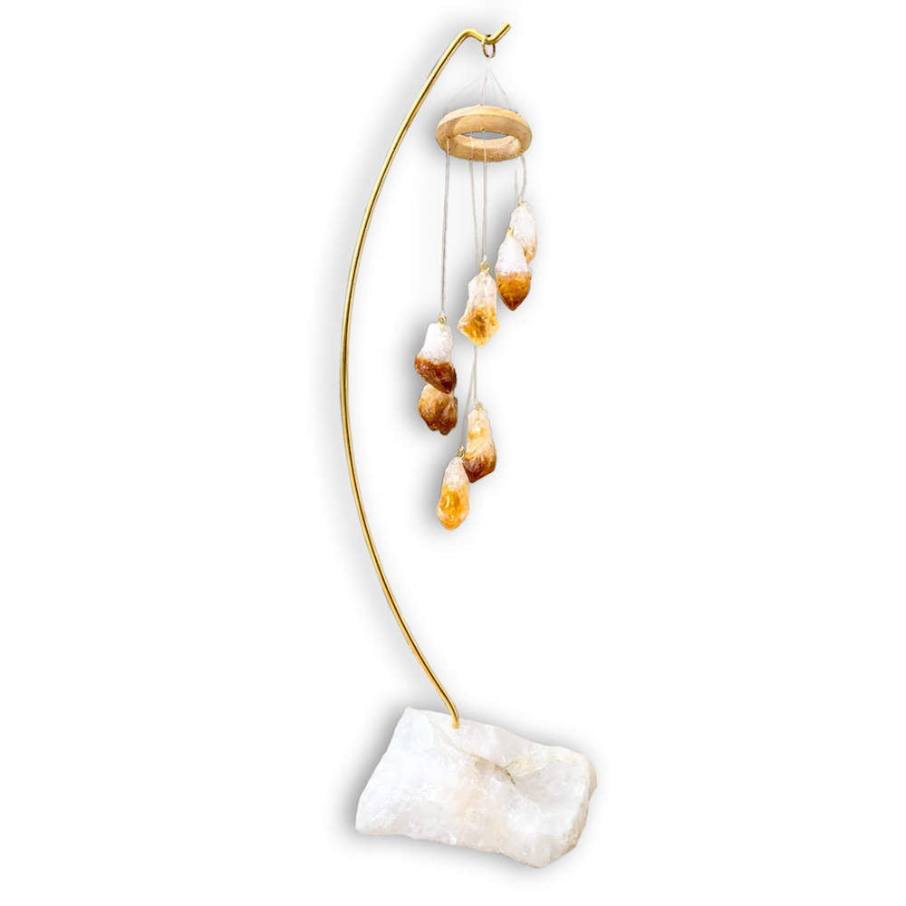 Citrine Crystal Points Desk Chime Home Decor - Magic Crystals - Home Decor & Clearing Tools