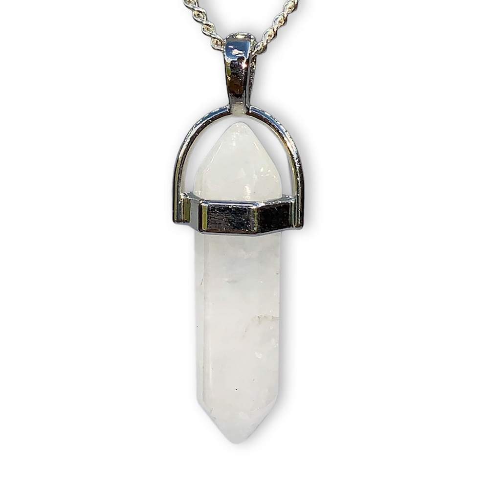 Double Point Gemstone Necklace - Clear Quartz. Looking for a handmade Crystal Jewelry? Find genuine Double Point Gemstone Necklace when you shop at Magic Crystals. Crystal necklace, for mens and women. Gemstone Point, Healing Crystal Necklace, Layering Necklace, Gemstone Appeal  Natural Healing Pendant Necklace. Collar de piedra natural unisex.