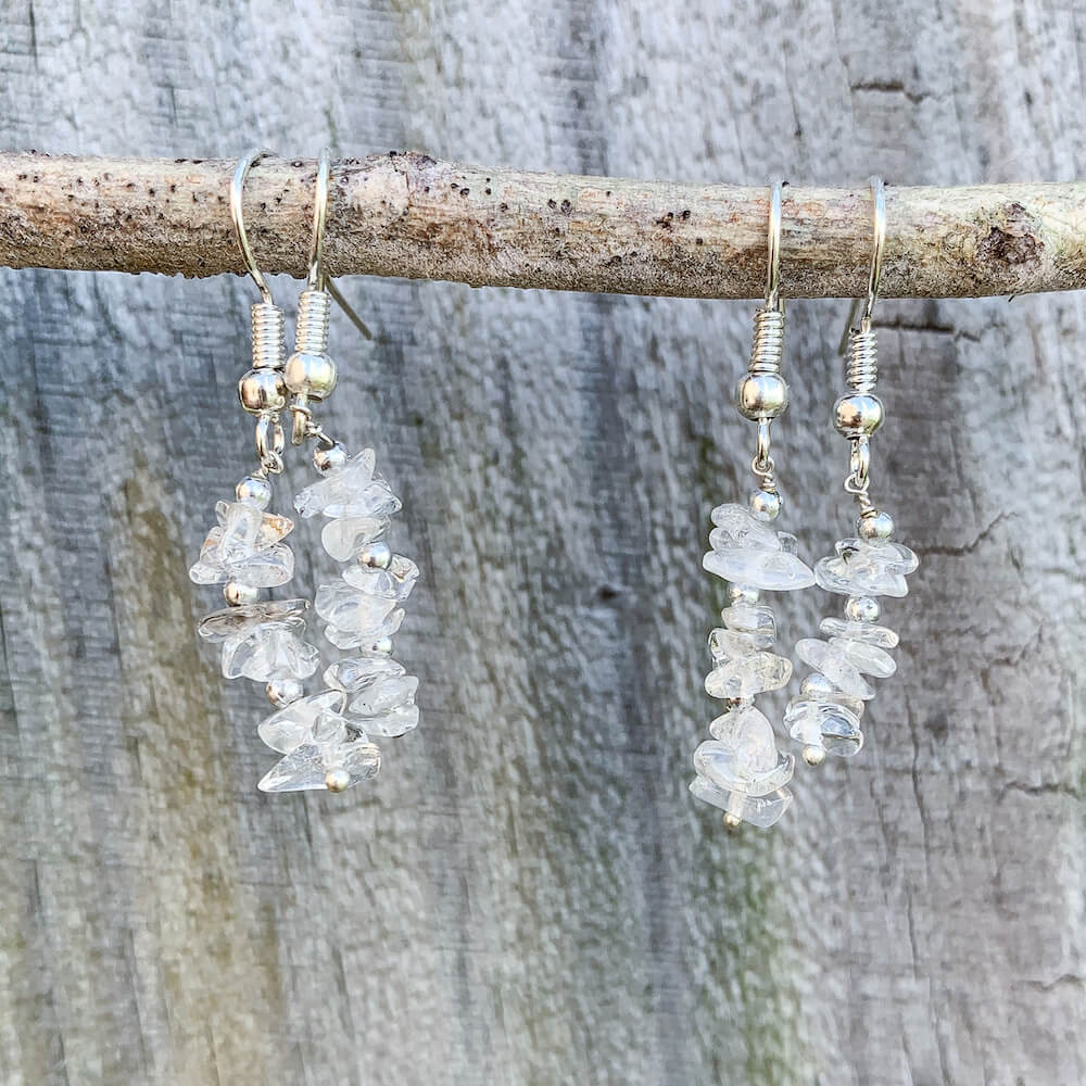 Check out Clear Quartz Earrings, Birthstone, Raw Stone Clear Quartz jewelry, Dangle Earrings, Healing Crystals, Silver Earrings when you shop at Magic Crystals. Clear Quartz Earrings, Natural Crystal earrings, Clear Quartz drop earrings, Genuine Raw Clear Quartz Jewelry, dangle drop earrings. FREE SHIPPING available