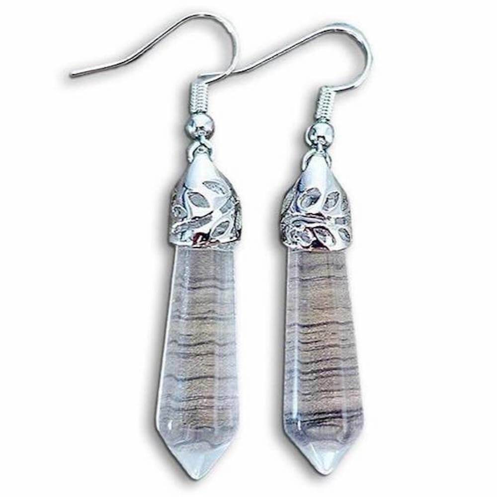 Gemstone Dangling Earrings. Clear Quartz Dangle-Earrings. Looking Natural Stone Earrings - Dangling Crystal Jewelry? Show Jewelry at Magic Crystals. Natural stone, dangle earrings, and more. Crystal Single Point Earrings, Small Crystal Points, Healing Crystal Earrings, Gemstones, and more. FREE SHIPPING available.