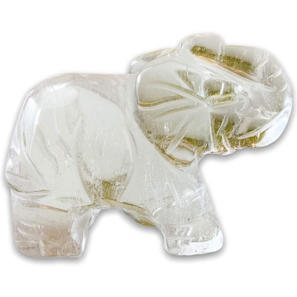 Shop for our unique genuine Clear Quartz, Handmade Natural Crystal Carved, Clear Quartz elephant, crystal elephant, carved elephant, Quartz Crystal Elephant, Carving for Reiki healing. Clear Quartz Crystal ELEPHANT Shaped-Stone at Magic Crystals, with FREE SHIPPING available.