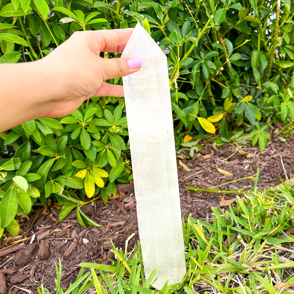 Clear Quartz Obelisk - Clear Quartz Tower at Magic Crystals. These Vesuvianite obelisks hold a power all their own as they symbolize the ancient obelisks found in Egypt. Shop Clear Quartz obelisks, wands, and pencil points. Crystal Clear quartz is the most recognized type of crystal. FREE SHIPPING AVAILABLE. Clear-Quartz-Obelisk-B