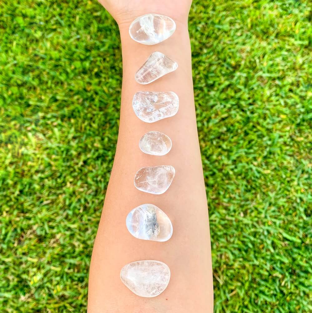 Looking for Tumbled Clear Quartz Stone - Healing Crystal? Shop at Magic Crystals. Quartz Tumbled Stones are used to cleanse, focus, and amplify energy levels in the body. Clear Quartz protects against negativity, attunes to your higher self, relieves pain, and has been shown to enhance as well as strengthen the aura. 