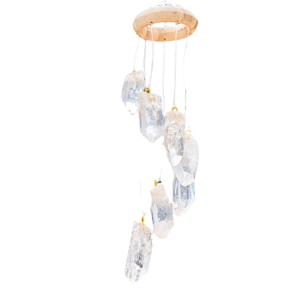 Clear Quartz Crystal Points Desk Chime Home Decor - Magic Crystals - Home Decor & Clearing Tools