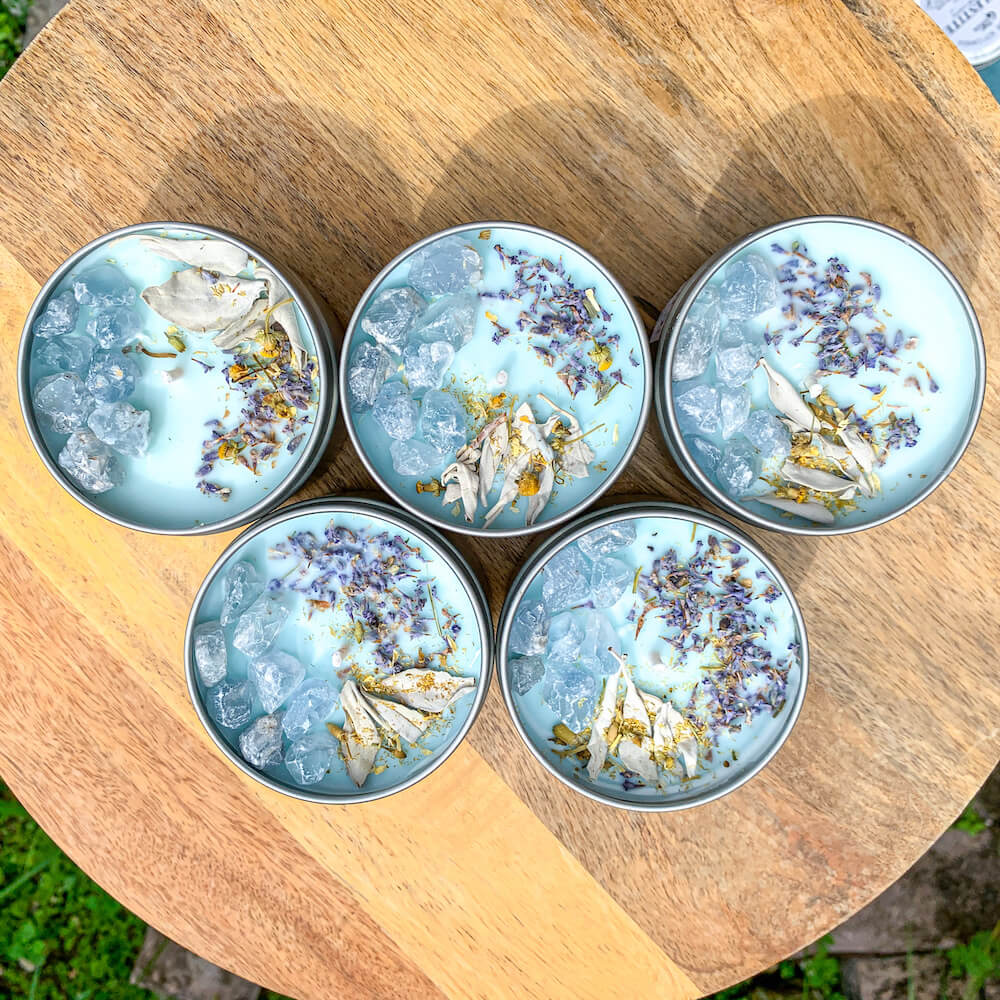 Shop for Energy Candles Handmade with Crystals, Herbs & Essential Oils in Magic Crystals. Celestite, Sage, Lavender Candle, Aromatherapy Candles. Ritual Candles. Aromatherapy Candles. Shop our 100% natural soy candles hand-poured with love! Made with natural ingredients; no pesticides, herbicides, or harmful chemicals.