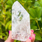 Crackle Quartz Tower with Rainbows - L. Shop from Magic Crystals for Crackle Quartz Tower with Rainbows - Crackled Tower. Crackle Quartz Point, Fire and Ice Quartz Tower, Ultra Clear With Tons Of Rainbows. Beautiful Natural Fire & Ice Quartz Crackle Quartz Tower Point, Water Flow Clear Quartz with Rainbow, Clear Quartz Tower, Chakra Stone. Free Shipping.
