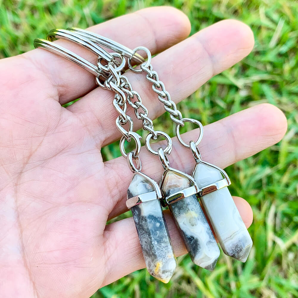 Crazy Lace Agate Keychain. Crazy Lace Agate Meaning, it’s that it’s a happiness stone! Crazy Lace Agate Double Point Keychain at Magic Crystals. Shop with free shipping available. We carry a wide variety of cat eyes keychains, gemstones, bracelets, earrings and handmade jewelry.