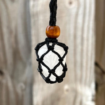 Handmade Macrame Crystal Holder Necklace-empty Stone Basket Necklace-handmade  Crystal Pouch Cage Necklace Interchangeable Without Stone 