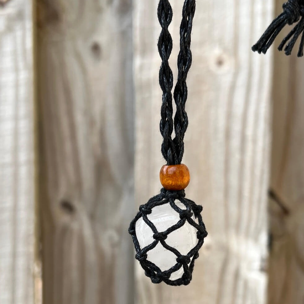 DIY Macrame Cage Crystal Holder Necklace Stone Holder Macrame
