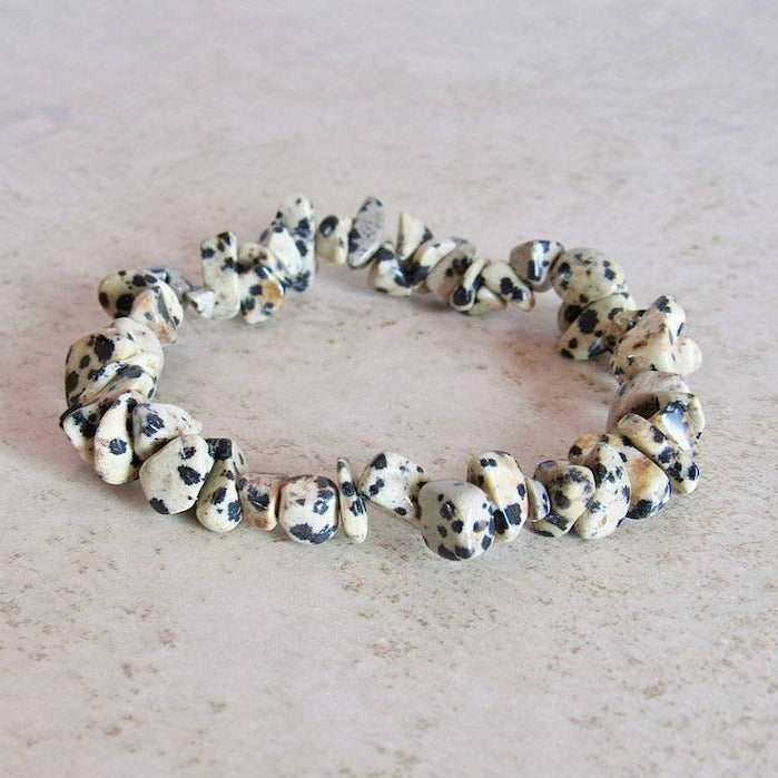Dalmatian-Jasper-Bracelet. Check out our Gemstone Raw Bracelet Stone - Crystal Stone Jewelry. This are the very Best and Unique Handmade items from Magic Crystals. Raw Crystal Bracelet, Gemstone bracelet, Minimalist Crystal Jewelry, Trendy Summer Jewelry, Gift for him and her. 