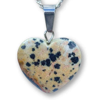    Dalmatian-Jasper-Stone-Stone-Heart Pendant. Carnelian Stone Heart Necklace and Pendant. Check out our Love Heart Crystal Necklace, Love Stone pendant Necklace, Natural Gemstone Heart necklace, perfect Valentine gift for her. handmade pieces from Magic Crystals Carnelian necklace, chakra healing Carnelian pendant, Healing Crystal Carnelian Jewelry