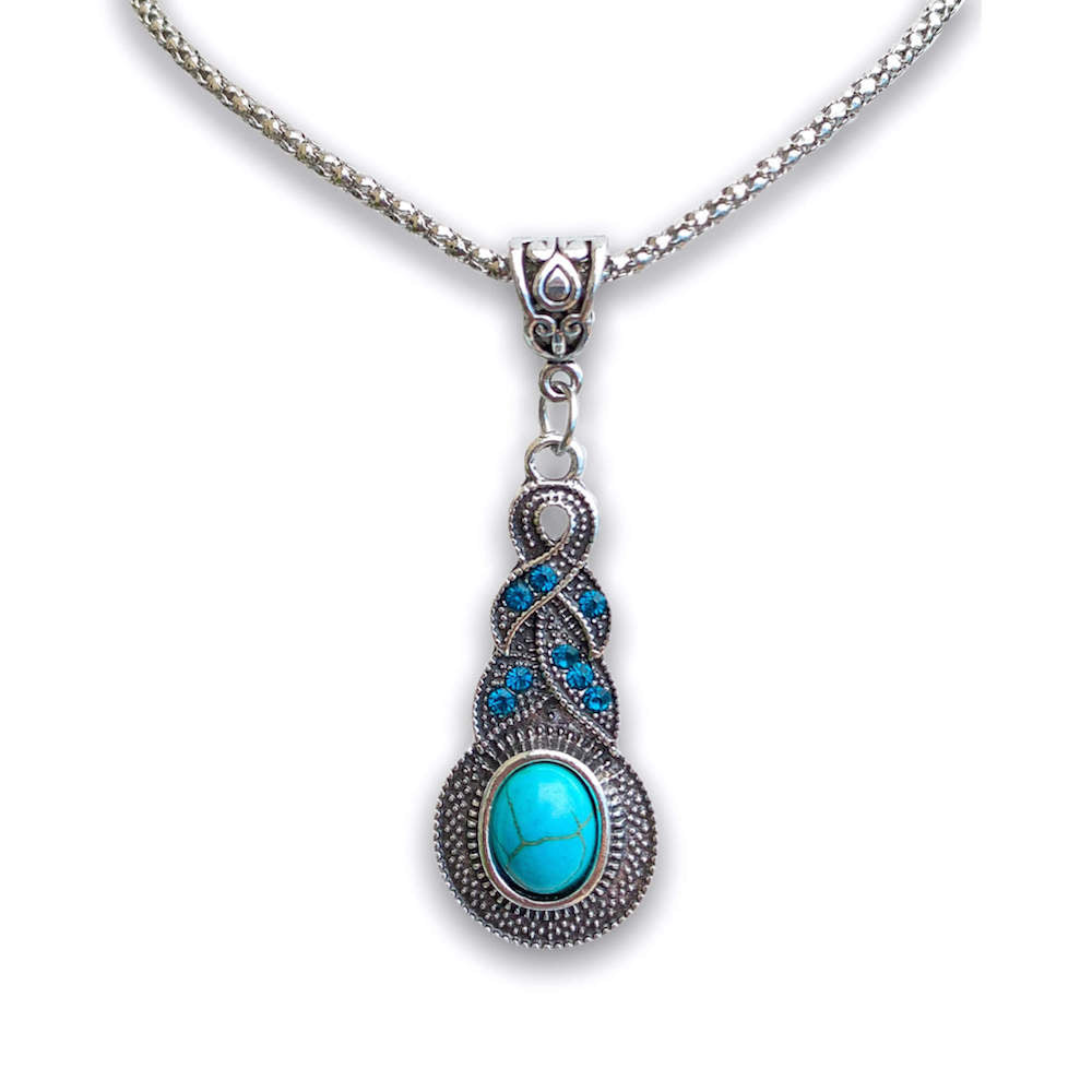 Women's Turquoise Statement Necklace Water Drop Necklace Magic Crystals