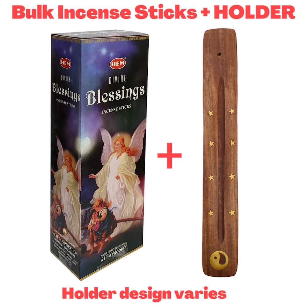 Shop for HEM Divine Blessings Incense Sticks Natural Fragrance - Divino Bendiciones Incienso at Magic Crystals. Free Shipping Available. 6 tubes of 20 sticks, 120 sticks total. Quality Incense. Hem is known throughout the world for producing traditional incenses made from quality woods, flowers, resins, and essential oils.