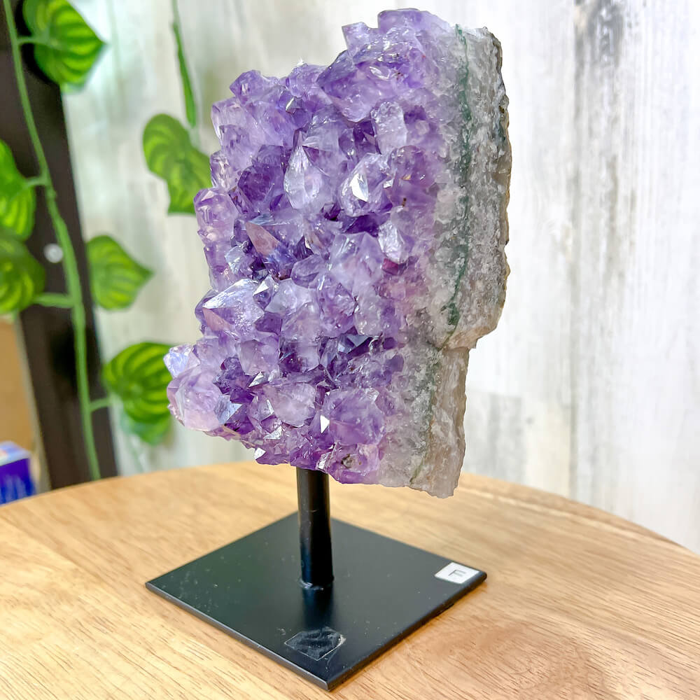 Buy Magic Crystals Druzy Amethyst on a stand - Amethyst Stone, Druzy Amethyst Cluster on A Stand - #F. Amethyst Stone, Purple Amethyst Point, Stone Point, Crystal Point, Amethyst Tower. Natural Amethyst Gemstone for PROTECTION, PEACE, INSPIRATION. Magiccrystals.com offers FREE SHIPPING and the best quality gemstones. 