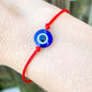 Shop at Magic Crystals for Protection. The Red String Bracelet has been worn throughout history in many cultures as a symbol of protection, faith, and good luck and acts as a shield from negativity and actually has many positive effects. In quite a few cultures a red string bracelet is believed to have magical powers. Evil-Eye-Red-String-protection-bracelet