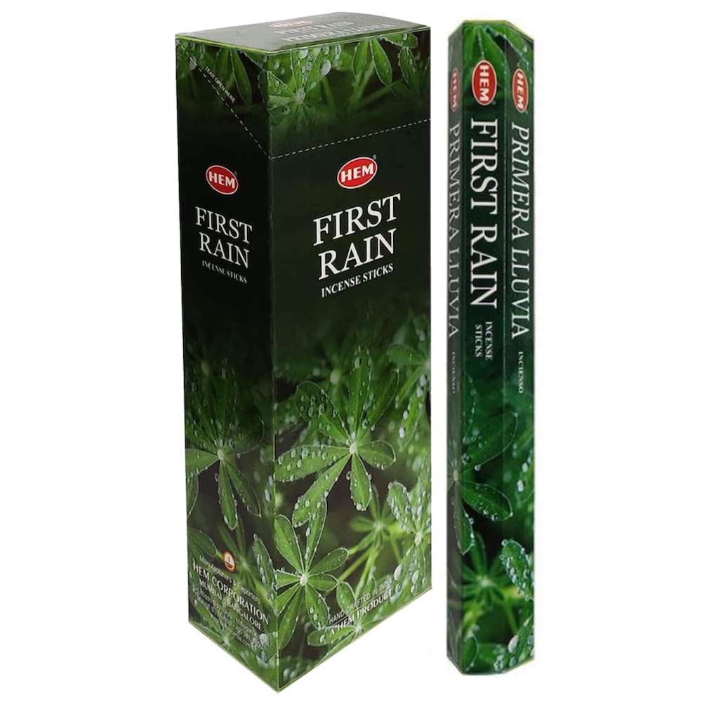 Shop for Hem First Rain Incense Sticks Home Fragrance - Primera Lluvia Incienso at Magic Crystals. Free Shipping Available. 6 tubes of 20 sticks, 120 sticks total. Quality Incense. Hem is known throughout the world for producing traditional incenses made from quality woods, flowers, resins, and essential oils.
