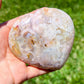 Looking for Flower Agate heart/ Flower agate heart carving/ Agate flower carving/ Cherry Blossom Agate carving? shop at Magic Crystals for Flower Agate heart with FREE SHIPPING available. Flower agate can be used to re-bloom the feminine side of all persons. GEMSTONE heart carving. High quality crystals.