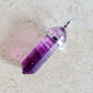 Double Point Gemstone Necklace - Purple Fluorite. Looking for a handmade Crystal Jewelry? Find genuine Double Point Gemstone Necklace when you shop at Magic Crystals. Crystal necklace, for mens and women. Gemstone Point, Healing Crystal Necklace, Layering Necklace, Gemstone Appeal Natural Healing Pendant Necklace. Collar de piedra natural unisex.